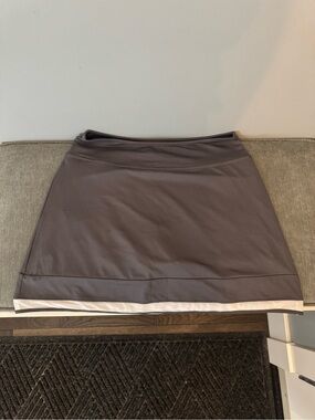Women's Athletic Mini Skirt in Charcoal Gray with White Trim